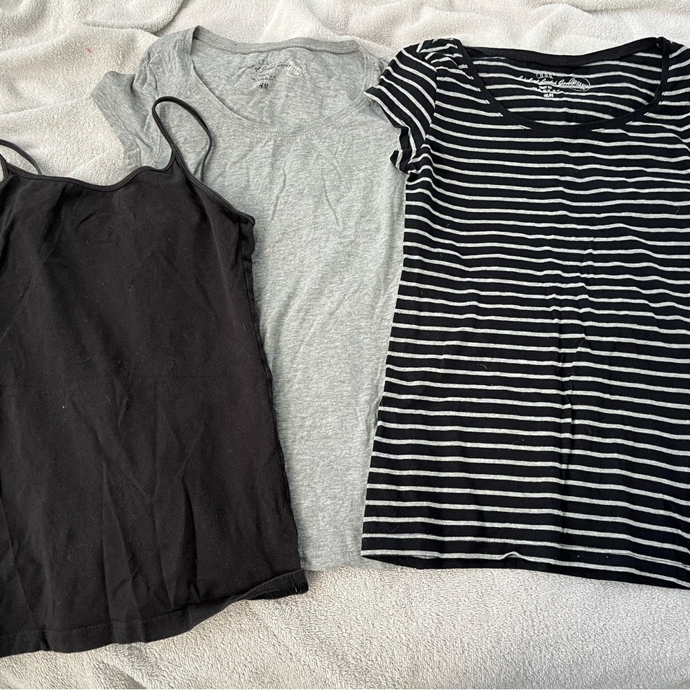 Women's Camisole and Tops - Black, Gray, Striped- size xsm